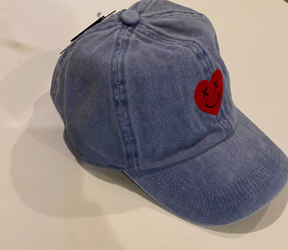 Denim Heart Hat