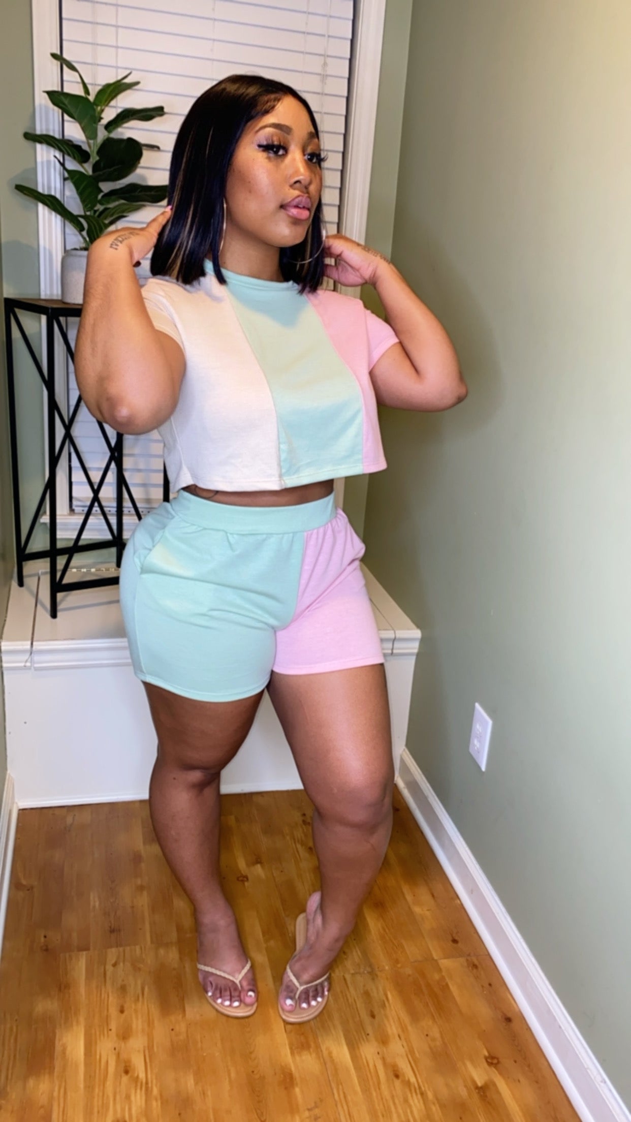 Multi Color Short Set